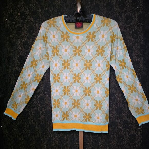 Happy Sheep Floral Wool/Cashmere Blend Sweater S - Picture 1 of 8